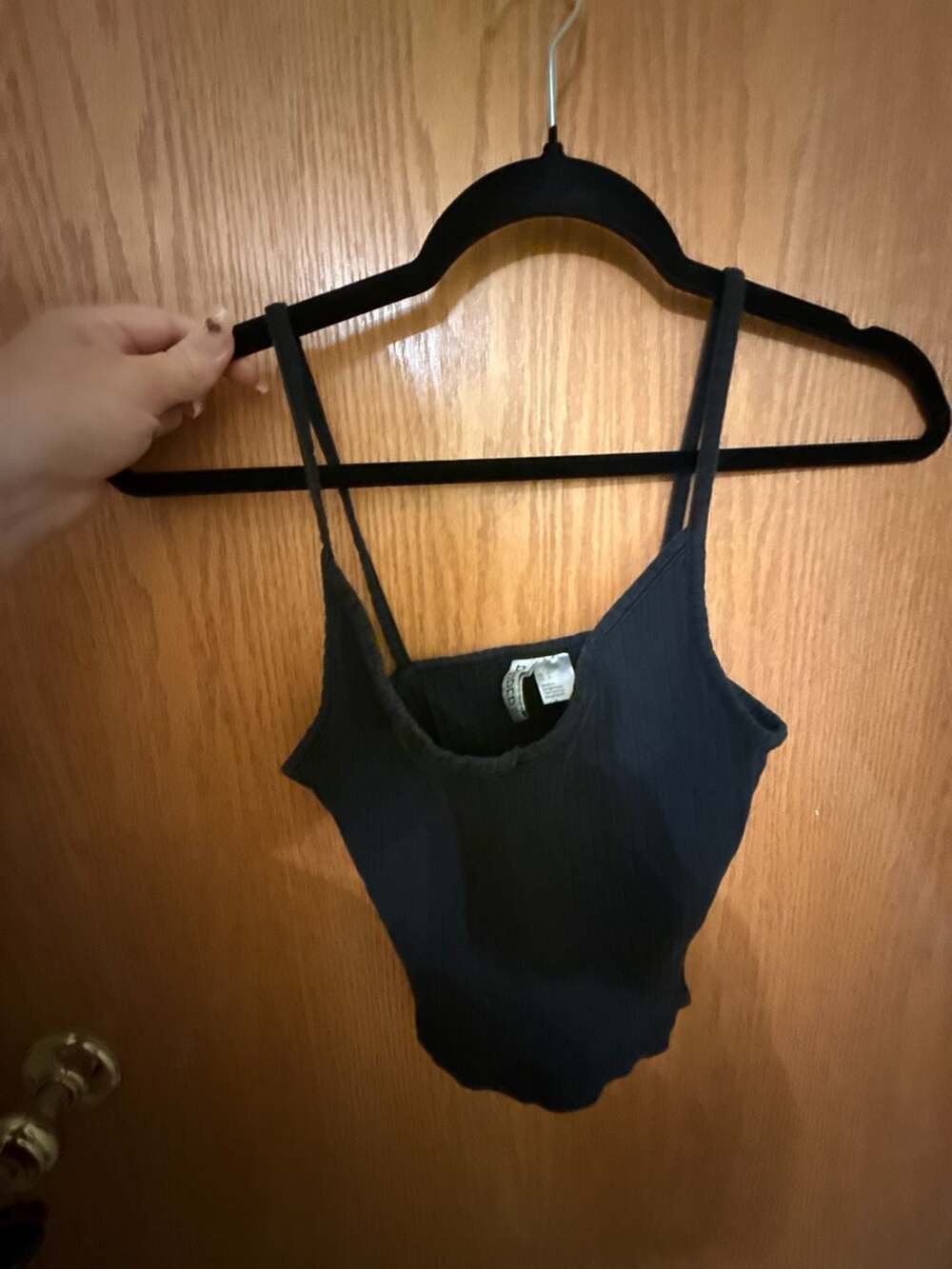 H&M Black Ribbed Cami Size S